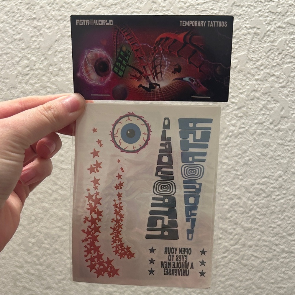 Travis Scott Astroworld Temporary Tattoo Pack - Picture 3 of 3